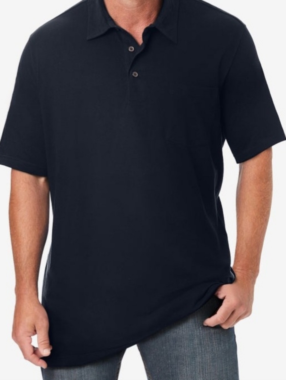 Kingsize branded polo in Solid Black. 2XL tall size with visible Kingsize label